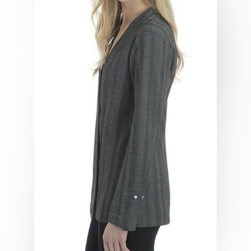 Lysse Black Stripe Herringbone Blazer NWT size S pearl cufflinks business casual
